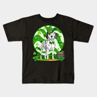 Dalmatian Leprechaun St Patricks Day Irish Dog Kids T-Shirt